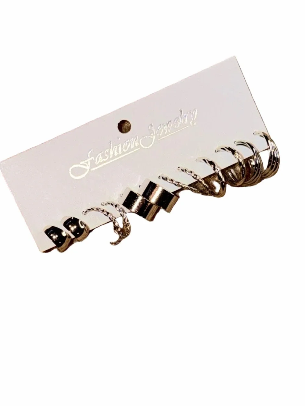Fashion Jewelry Silver Multi Hoop Earring Set